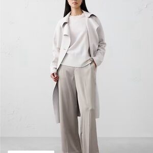WIDE-LEG HIGH-RISE SILKY PULL-ON PANT